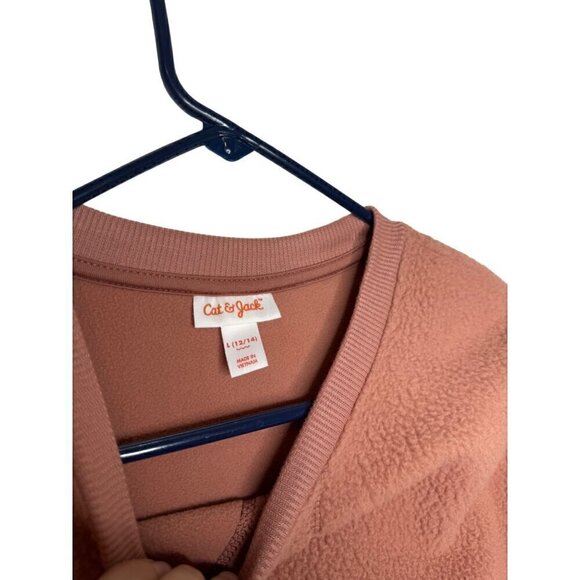 NWT Cat & Jack Fuzzy Sweatshirt Pink Large (12/14) - Picture 2 of 4